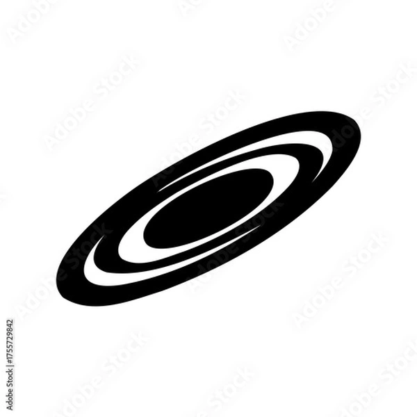 Fototapeta Abstract Black and White Concentric Oval Rings Design on White Background Art