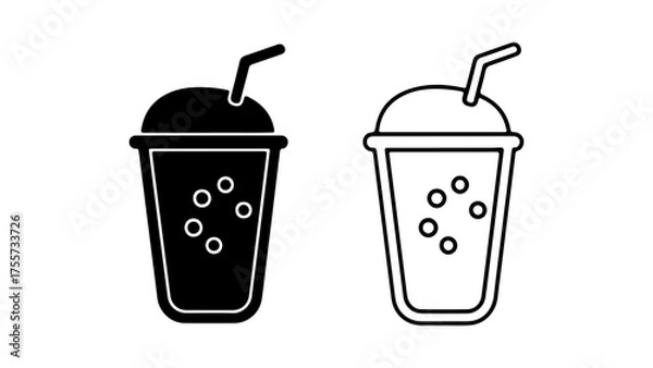 Fototapeta Drink with straw with transparent background