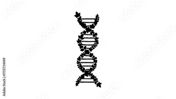 Fototapeta Dna helix structure formed by leaves with transparent background