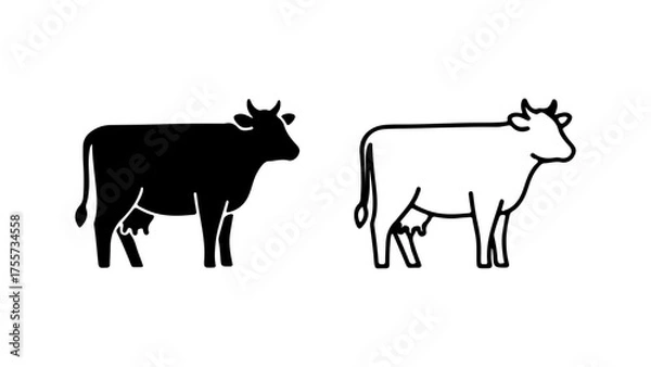 Fototapeta Cow icons with transparent background