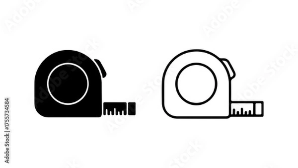 Fototapeta Tape measure icons with transparent background