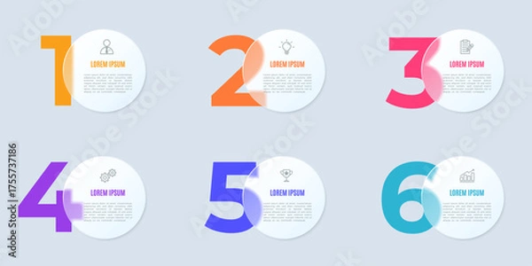 Fototapeta 6 Steps Modern Infographic Template for Business Presentation