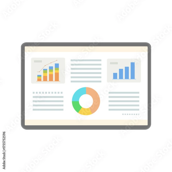 Obraz 様々なグラフが表示されているタブレット