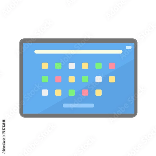 Obraz デスクトップ画面の映されたタブレットデバイス