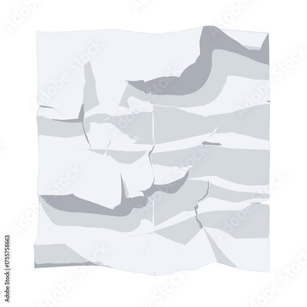 Fototapeta Textured White Paper with Wrinkles and Folds On White Background Illustration, Emphasizing Material Detail, Minimalist Style, Clean Backdrop for Graphic Applications