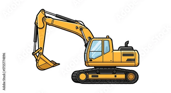 Obraz excavator on a white background