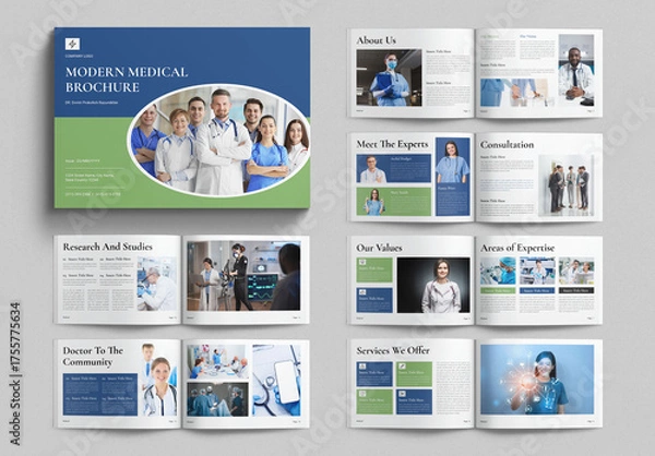 Obraz Medical Brochure Template Design Layout Landscape
