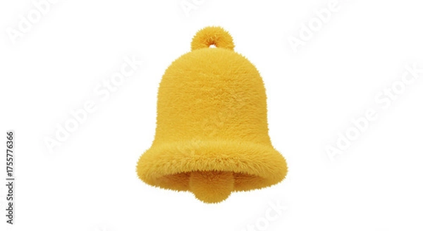 Fototapeta Delightful fuzzy yellow bell icon bringing cheerful notification alerts and playful engagement to digital interfaces, perfect for apps and websites.