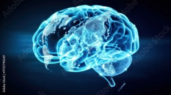 Obraz worldwide digital fabric made of brains and neurons, touching intelligence and learning evolution shaping the global human future
