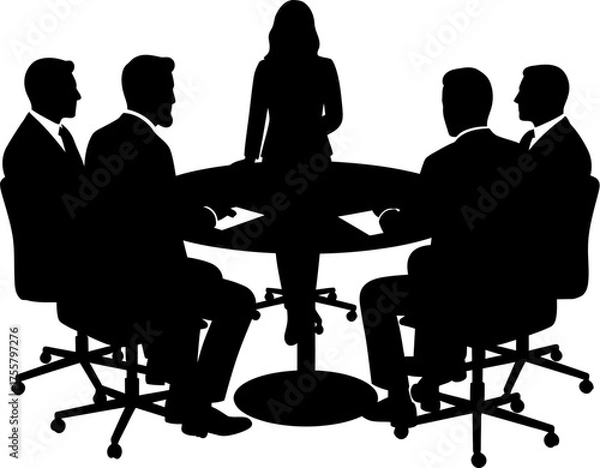 Fototapeta Business Meeting Silhouette Vector Illustration , People Business Silhouette , Transparent Background