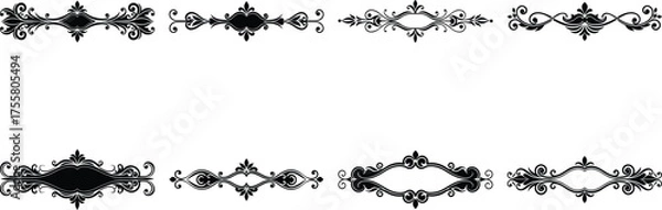 Obraz Vector art of elegant decorative border elements for design use