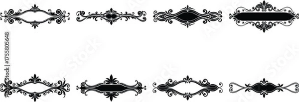 Fototapeta Vector art of ornate decorative border elements for creative projects