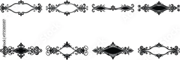 Fototapeta Vector art of collection of decorative dividers for design use