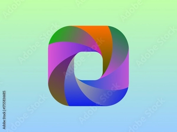 Fototapeta Vibrant abstract background with bold gradient colors and a modern logo centered perfectly. Ideal for branding, digital marketing, or creative design projects.