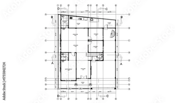 Obraz First Floor Plan To 2 Story House