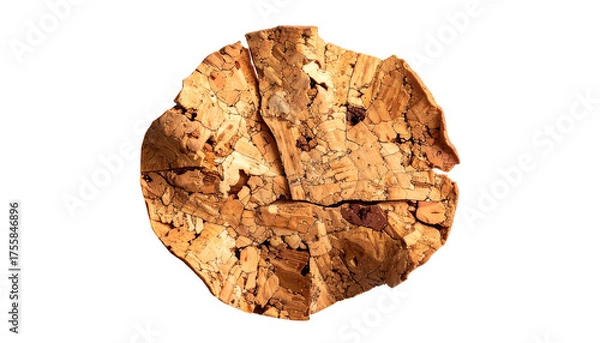 Fototapeta Close-up of a weathered cork from above. Its texture shows many details