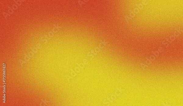 Fototapeta Abstract textured background with a warm gradient transitioning from deep red to bright yellow, evoking a sense of energy and warmth. Noise background. Gradient texture background