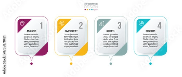 Obraz Infographic template business concept with step.