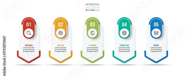 Obraz Infographic template business concept with step.