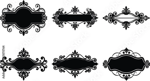 Fototapeta Vector art of elegant ornate frame collection for decoration