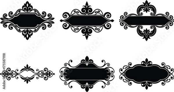 Obraz Vector art of ornate black frames for decorative purposes