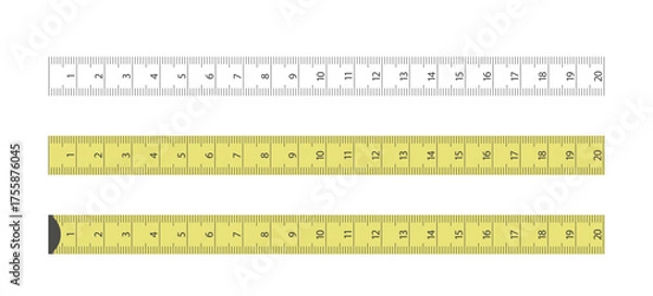 Obraz tailor measuring flexible tape set on white