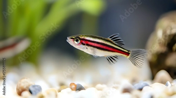 Obraz Colorful Fish Swimming Gracefully in Vibrant Aquarium Setting