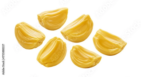 Fototapeta Delicious fresh ripe jackfruit segments floating against a dark background