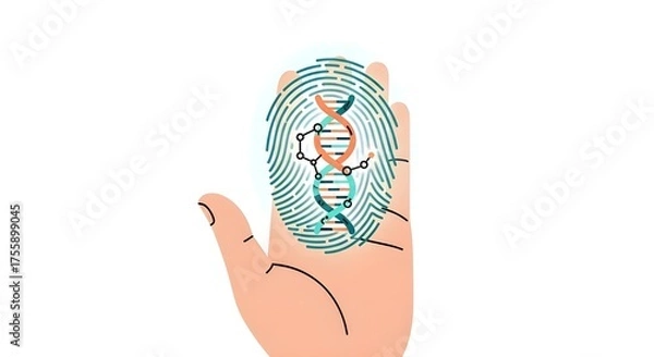Fototapeta hand with dna fingerprint biometric identity genetics