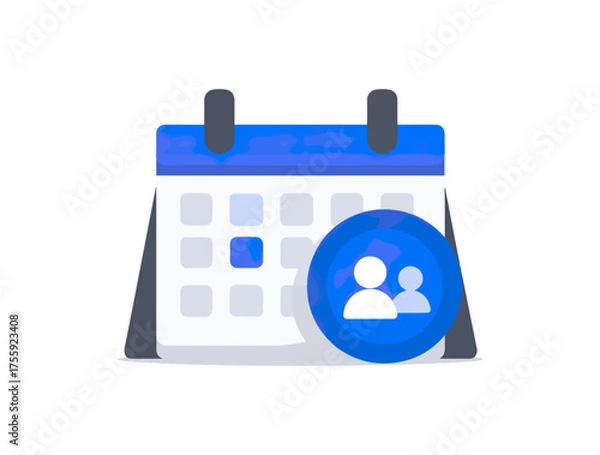 Fototapeta Calendar illustration with user icon schedule concept business planning time management agenda