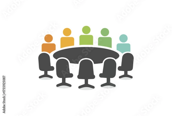 Fototapeta Business meeting abstract concept discussion or conference illustration