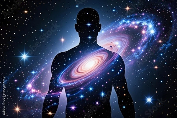 Obraz The Universe Within: Cosmic Connection in Silhouette