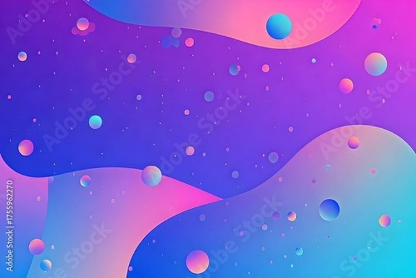 Obraz Fluid Pastel Waves and Floating Orbs