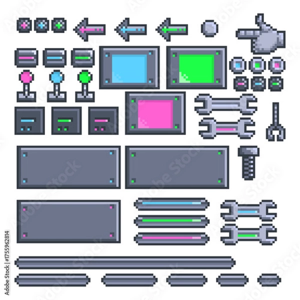 Obraz ドット絵メタルの部品セット