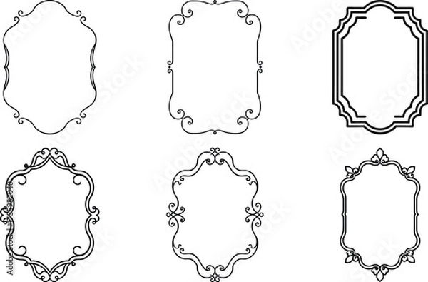 Obraz Vector art of collection of six decorative frames for design