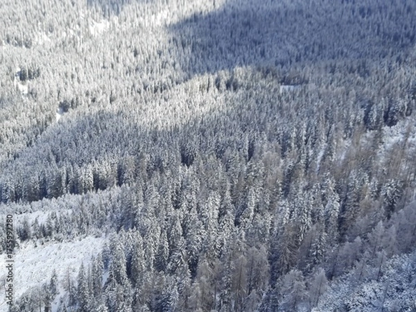 Fototapeta Snow covered mountain top in Austria. View of the Alps from the Zugspitze, the highest mountain in Germany