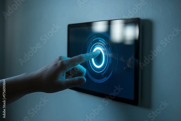Obraz Modern Touchscreen Interface Being Activated with a Single Finger for Seamless Access and Control