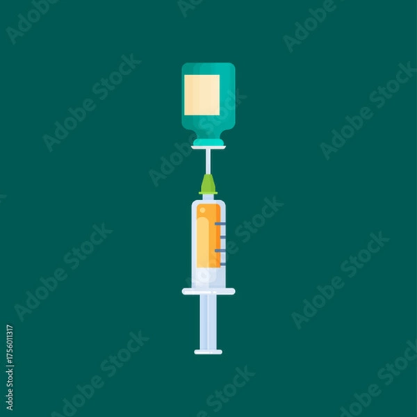 Obraz Poison bottle flat vector icon isolated on color background