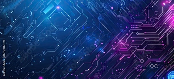 Fototapeta Electronic Circuit Board Abstract. Futuristic connections, Tech background