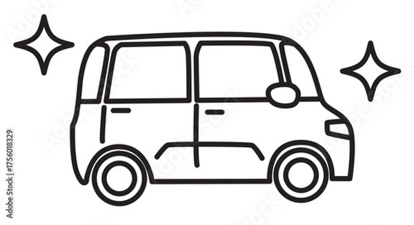 Obraz ピカピカの新車_線画