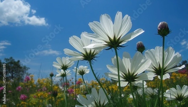 Obraz Floral Blooms Beneath a Clear Azure Sky