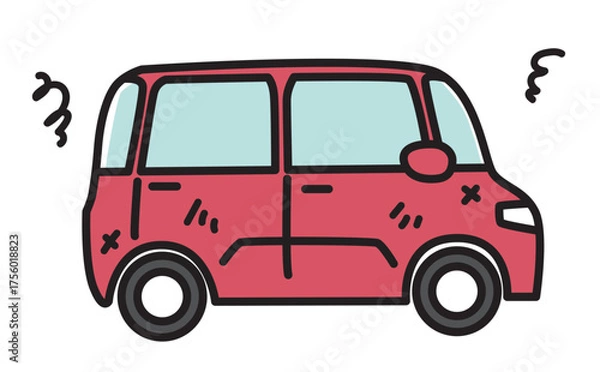 Obraz ボロボロの車_カラー