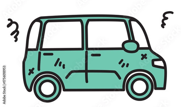 Obraz ボロボロの車_カラー