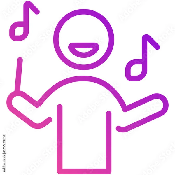 Obraz singer gradient line icon