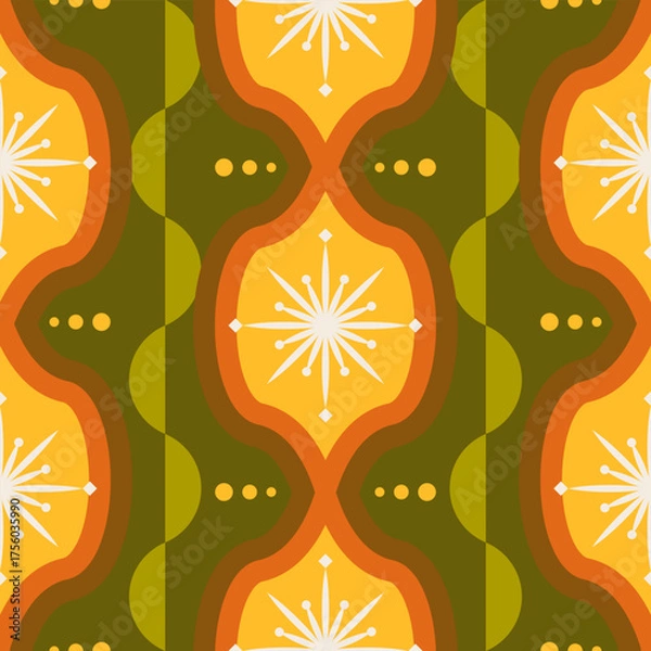 Obraz Atomic Mid Century Seamless Pattern