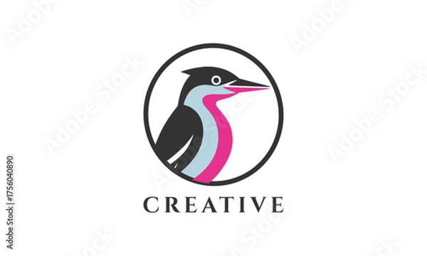 Obraz Cute Woodpecker Logo Design Template