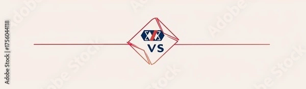 Obraz Versus display. Competition presentation. Light surface.  Comparison graphic