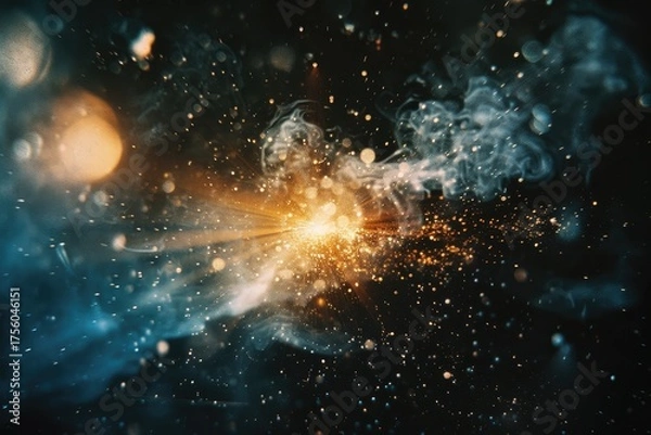 Obraz Welding sparks and smoke; abstract, industrial; construction, heavy, metal work