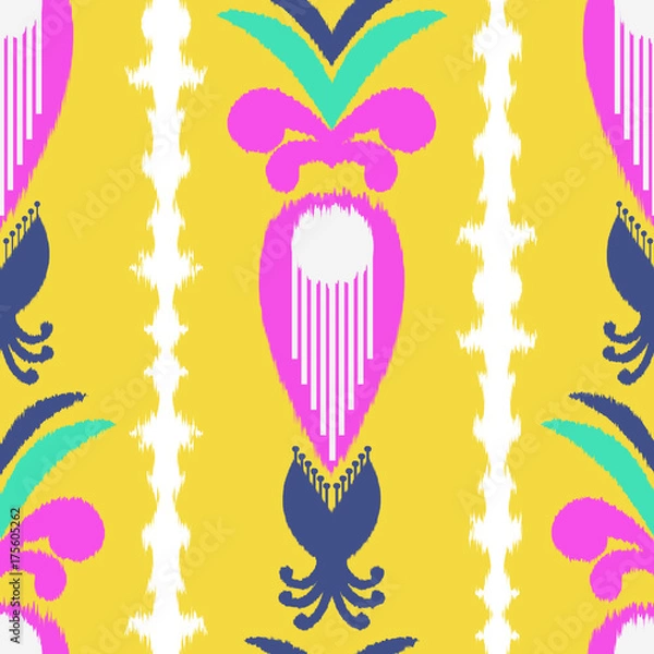 Obraz Ikat Seamless Pattern Design for Fabric