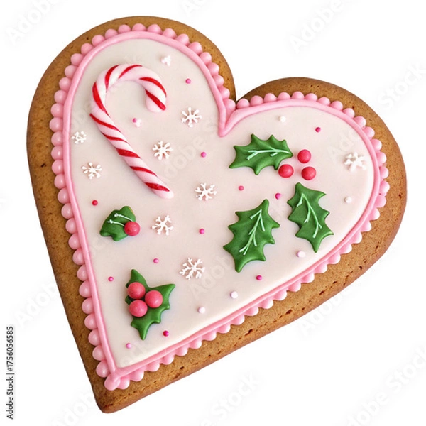 Obraz heart-shaped cookies on a white background